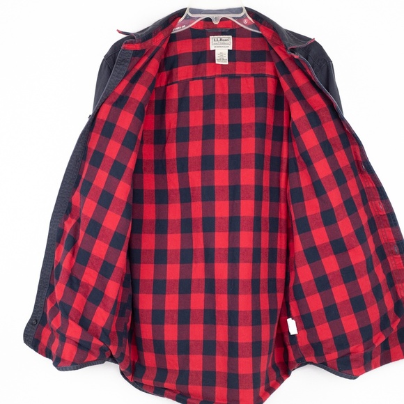 L.L. Bean Men’s Traditional Fit Flannel-Lined Shirt Jacket M-Reg - Picture 8 of 10
